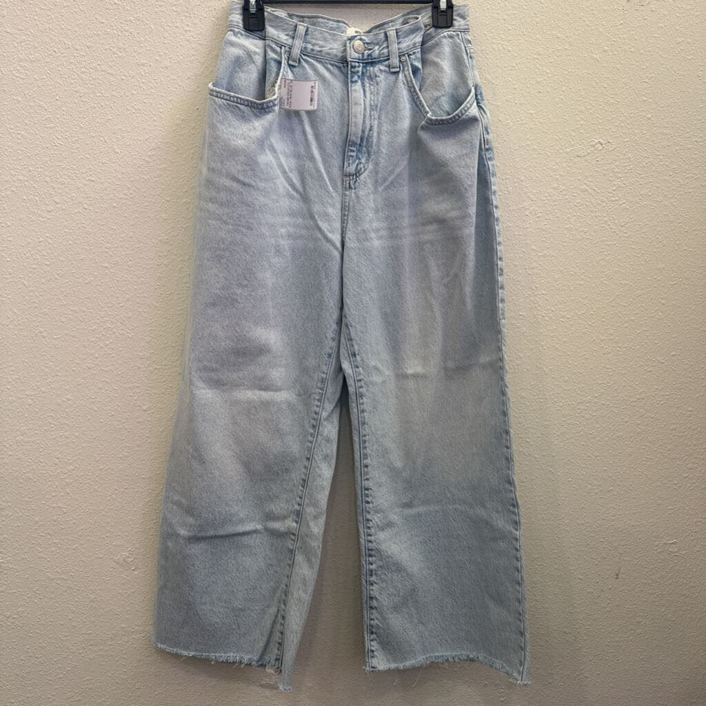 DENIM WIDELEG RAW HEM,BLUE,30