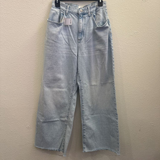 DENIM WIDELEG RAW HEM,BLUE,30