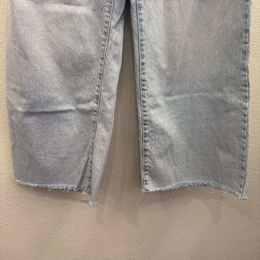 DENIM WIDELEG RAW HEM,BLUE,30
