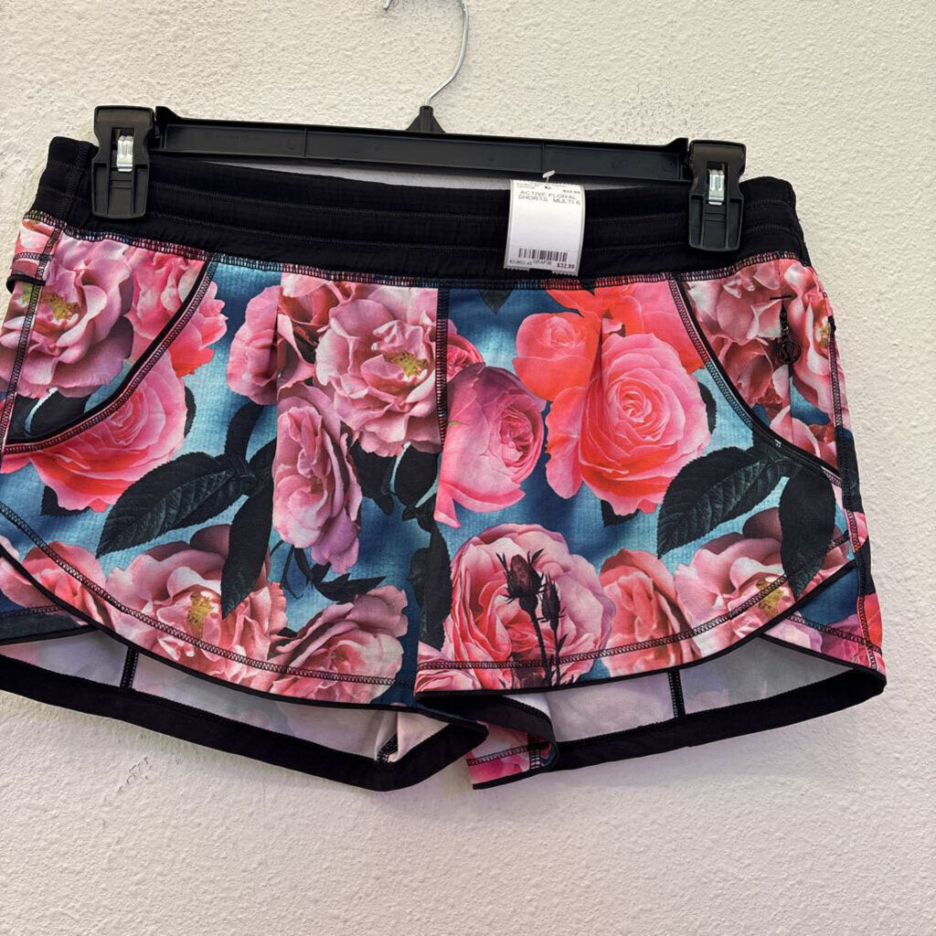 LULULEMON,ACTIVE FLORAL SHORTS ,MULTI,6