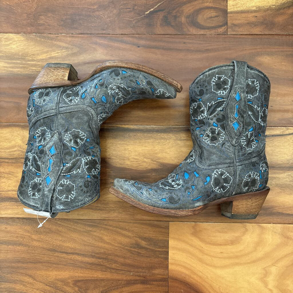 WESTERN BOOTS,GRAY BLUE,5