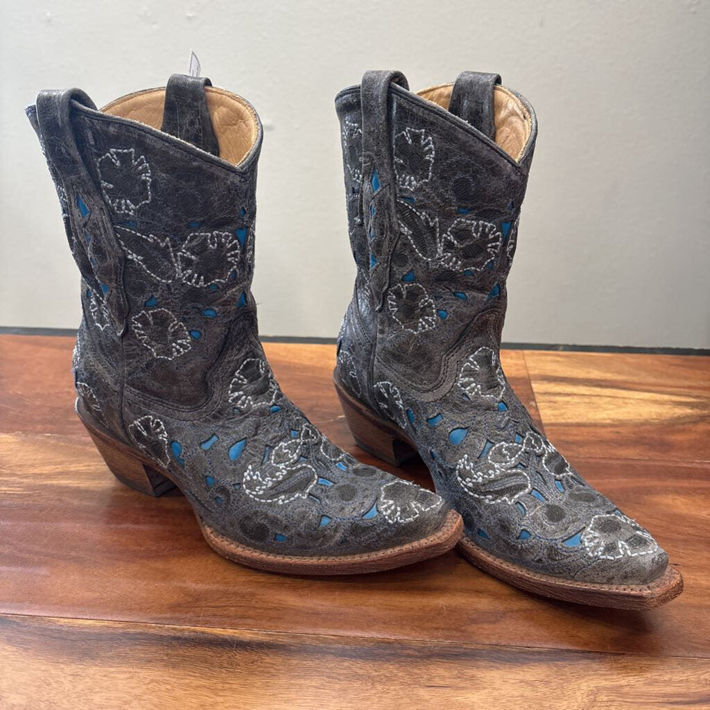 WESTERN BOOTS,GRAY BLUE,5