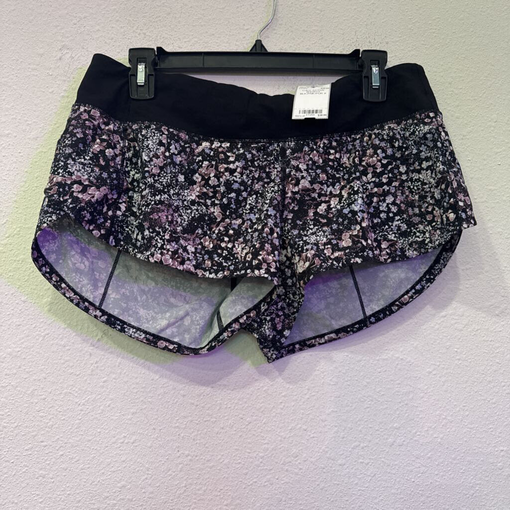 LULULEMON,LULU ACTIVE SHORTS ,BLK/PNK/PUR,8