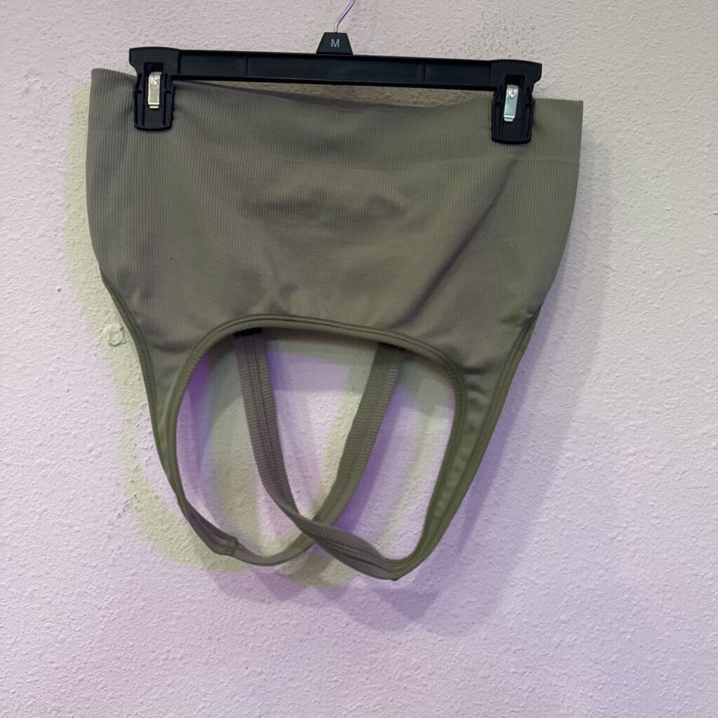 ATHLETA,RIBBED SPORTS BRA ,GRN ,L