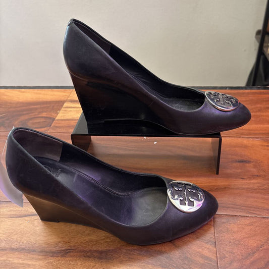 TORY BURCH,WEDGE HEELS,BLACK,9.5