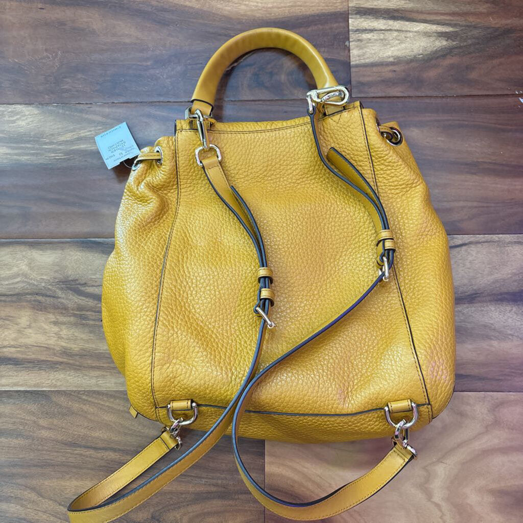 MICHAEL KORS,LEATHER BACKPACK ,MUSTARD