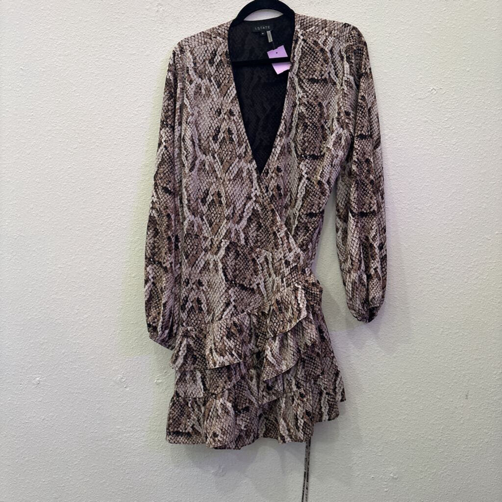 1.STATE,ANIMAL PRINT DRESS,BLACK BROWN,12