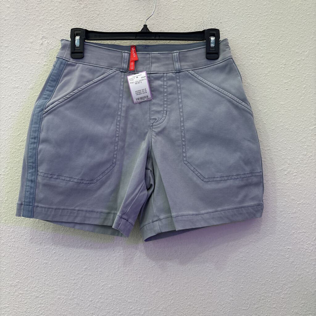 SPANX,PULL ON SHORTS,BLUE,S