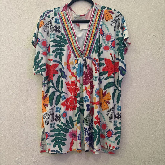 DOUBLE D RANCH,SHORTSLV SPANDEX TOP,MULTI,M