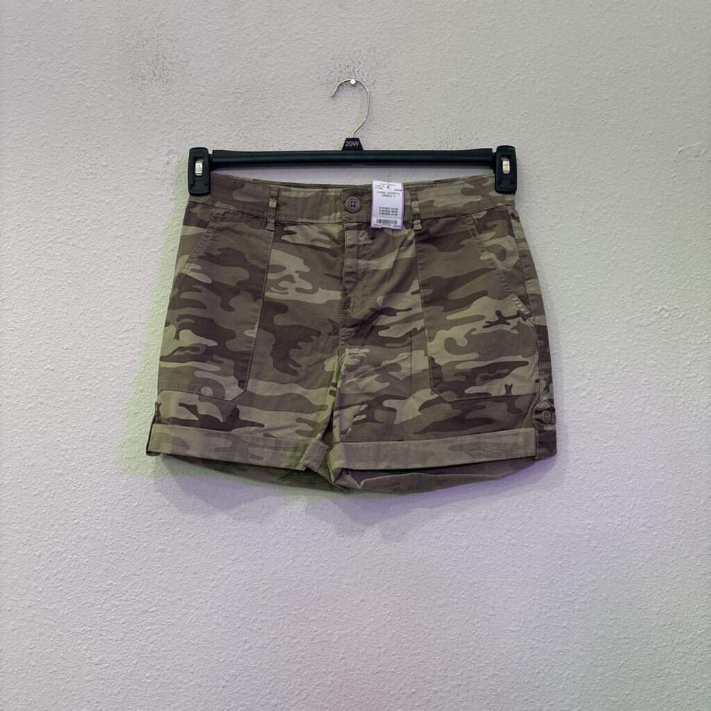 SANCTUARY,CAMO SHORTS,GREEN,S