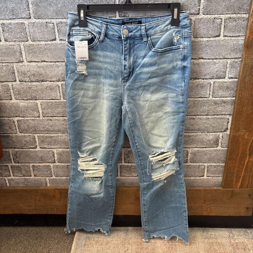 JUDY BLUE,DENIM STRAIGHT CROP,BLUE,28