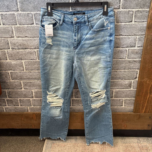 JUDY BLUE,DENIM STRAIGHT CROP,BLUE,28