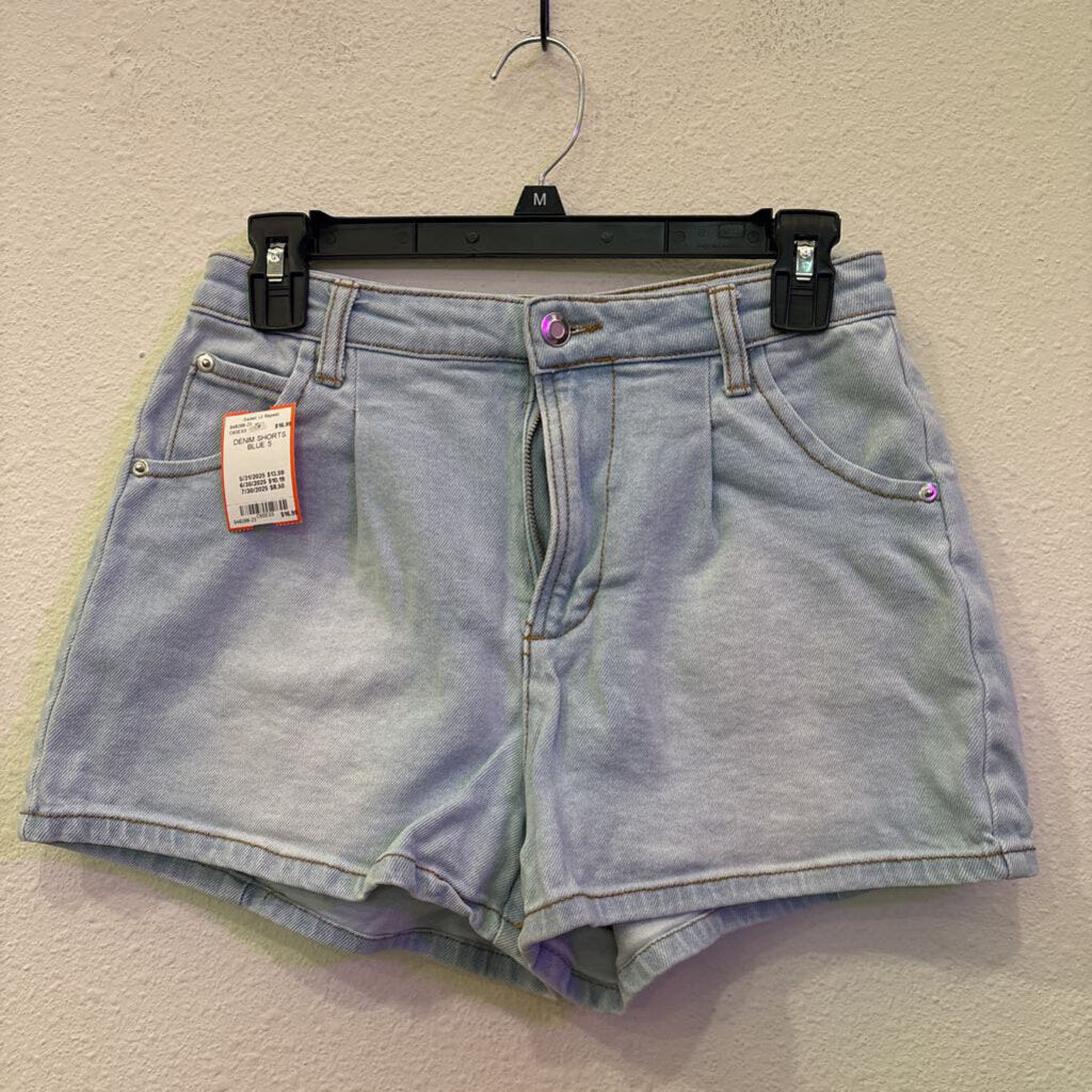 GIANNI BINI,DENIM SHORTS,BLUE,5