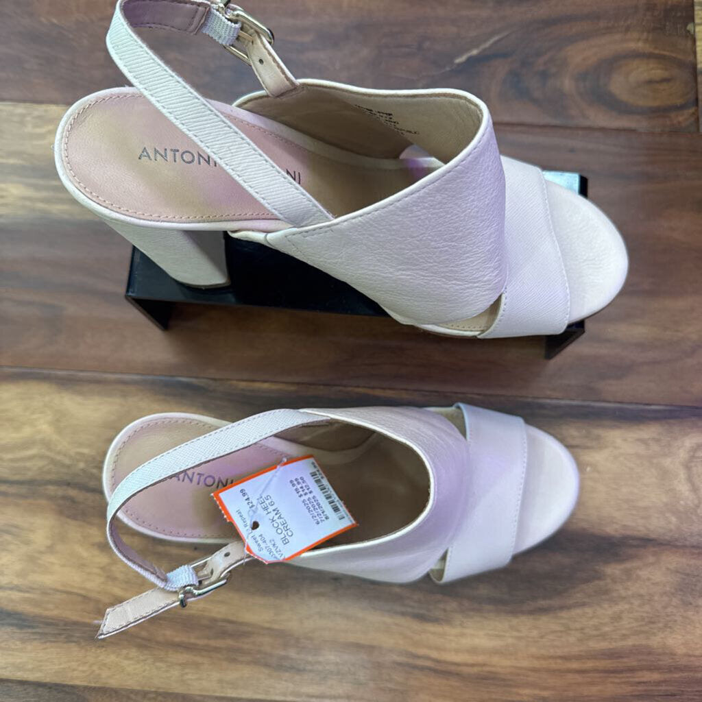 ANTONIO MELANI,LEATHER HEEL ,IVORY,SS