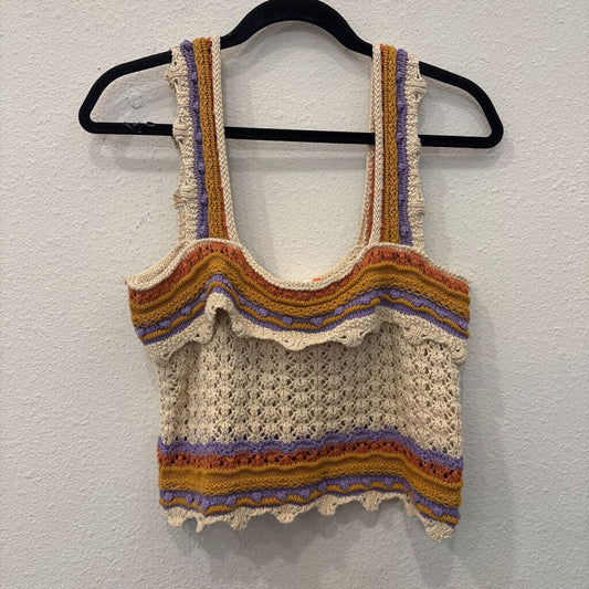 JUNE & HUDSON,CROCHET TANK,MULTI,L