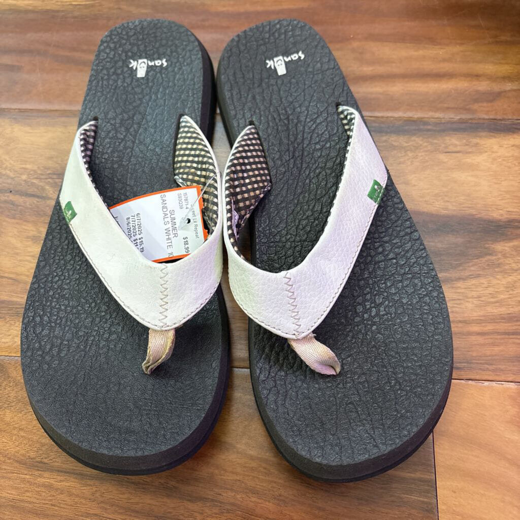 SANUK,SUMMER SANDALS,WHITE,10