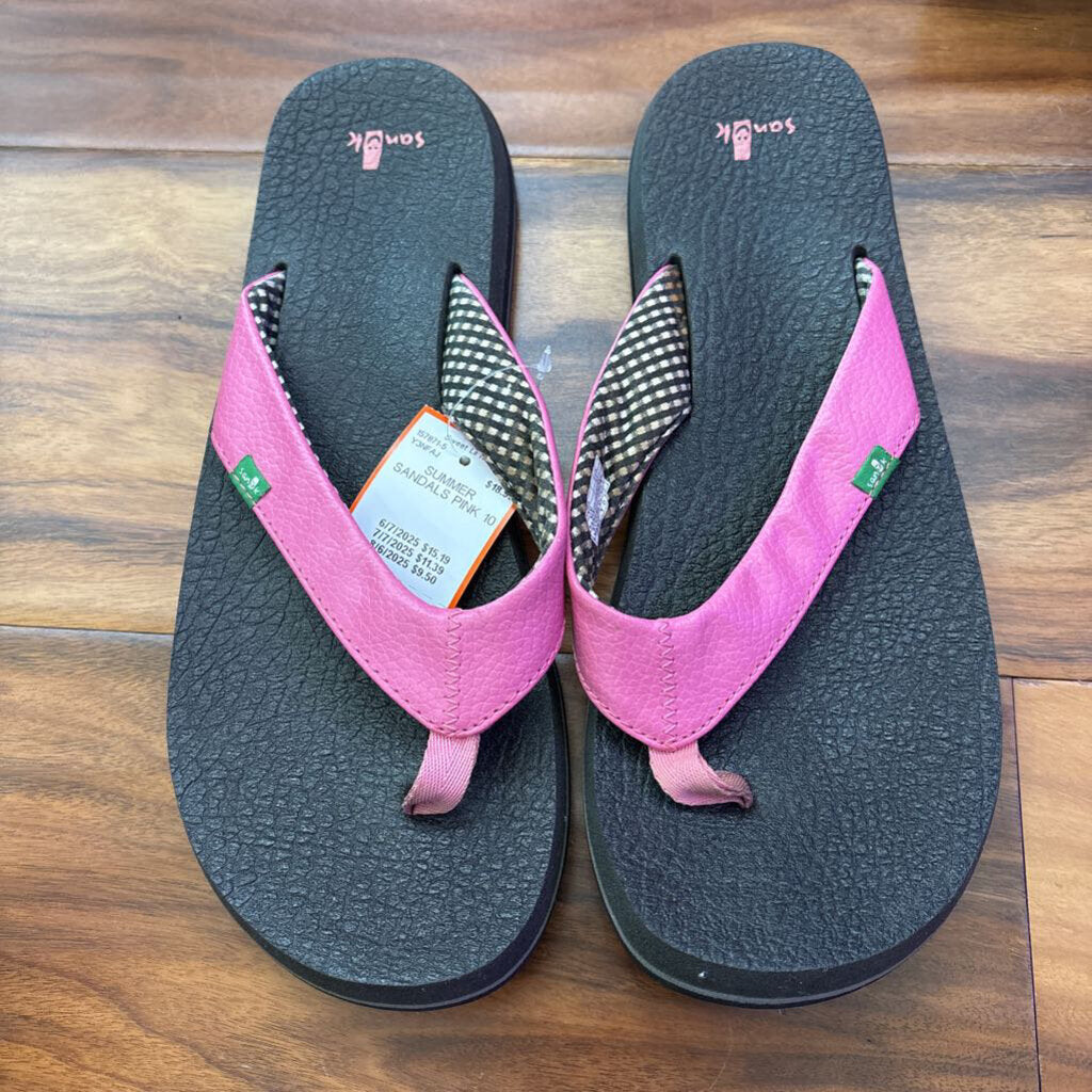 SANUK,SUMMER SANDALS,PINK,10
