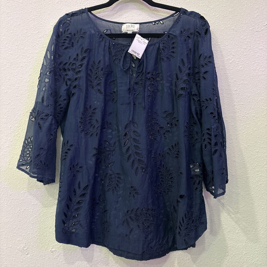 JADE (JOHNNY WAS),LONGSLV TOP,NAVY,L