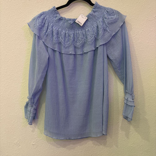 KOBI HALPERIN,LONGSLV TOP,BLUE,L