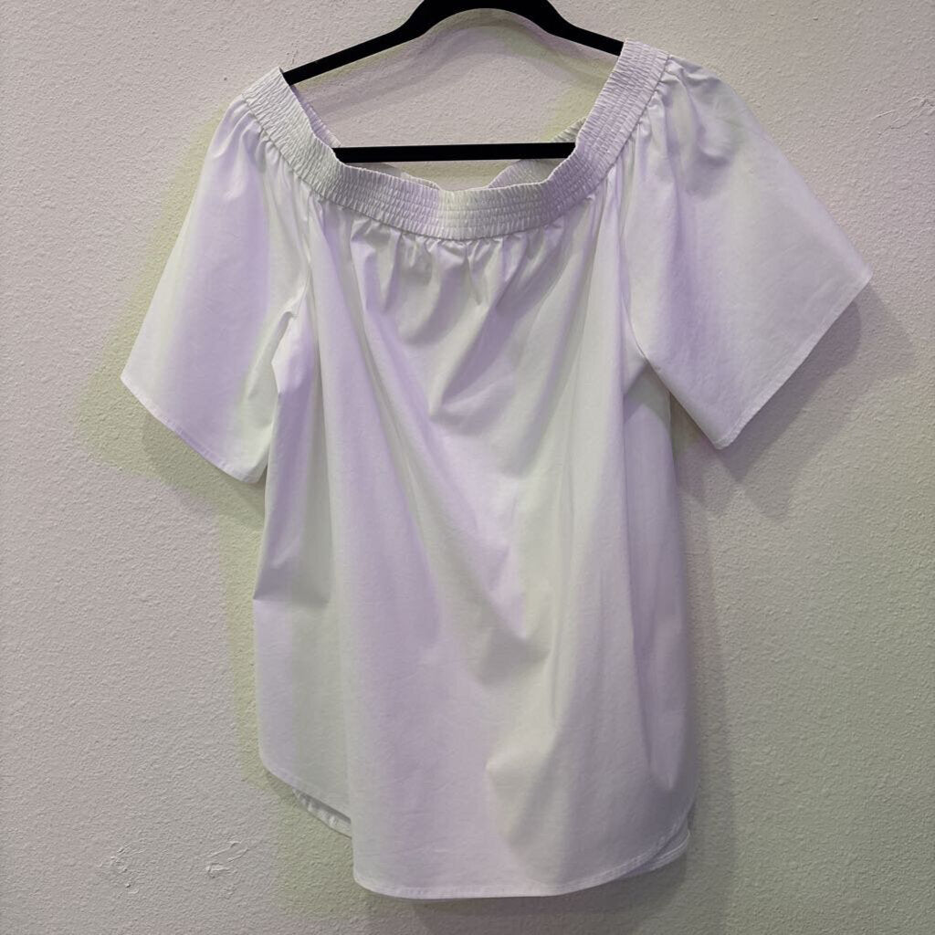 FINLEY,SHORTSLV TOP,WHITE,L