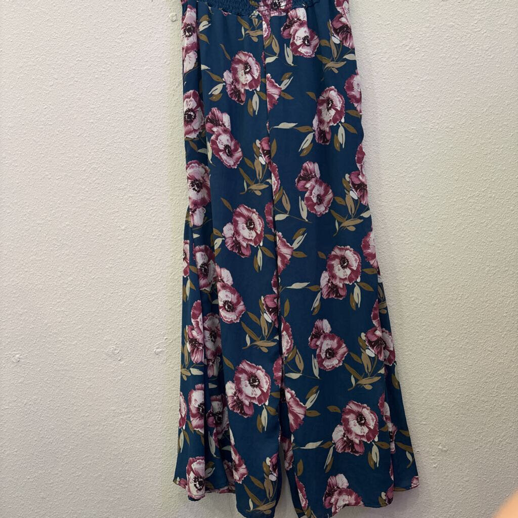 ALTAR'D STATE,FLORAL SHEER PANT ,AQUA PUR,M