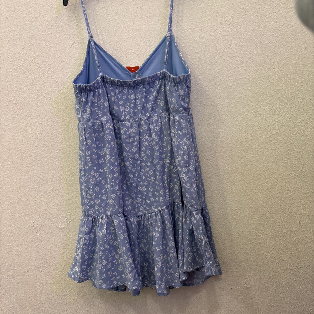 NEW IN,FLORAL TANK DRESS,BLUE/WHT,M