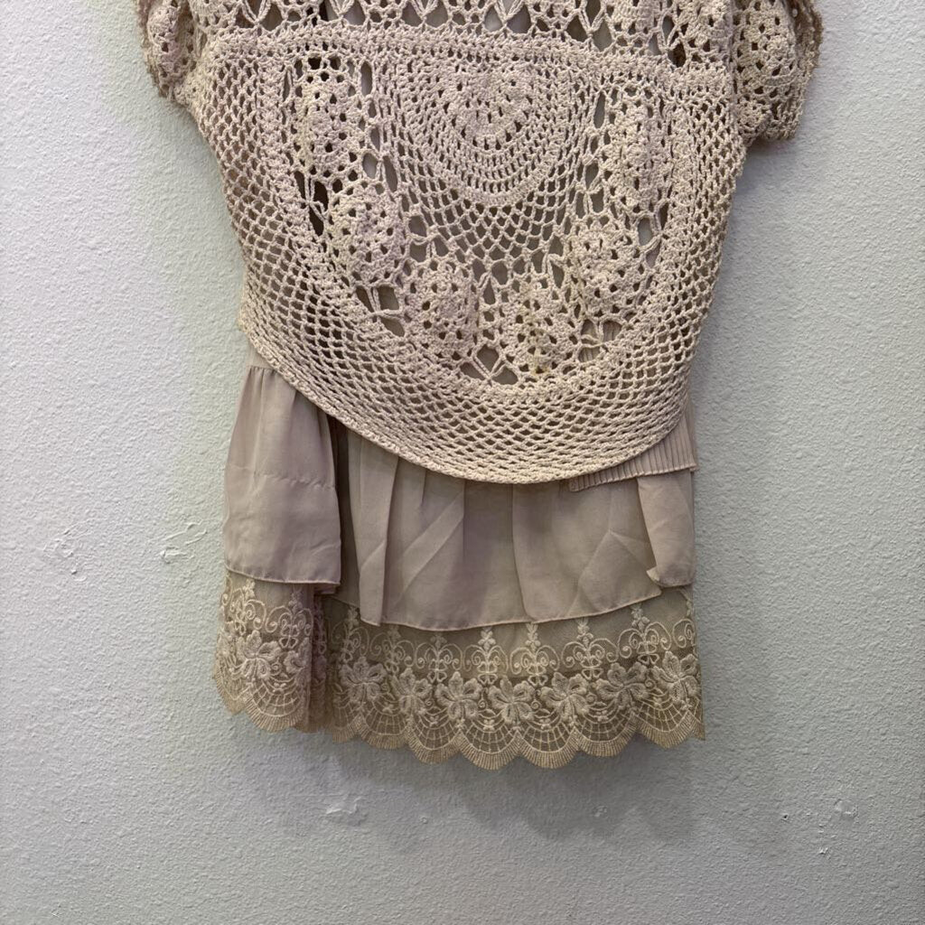 SASSY BLING,VICTORIAN BOHO DRESS ,CREAM ,S