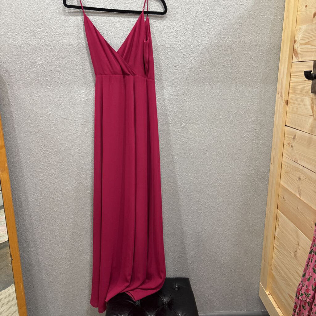 NWT FORMAL LONGSLV DRESS,PLUM,XXS