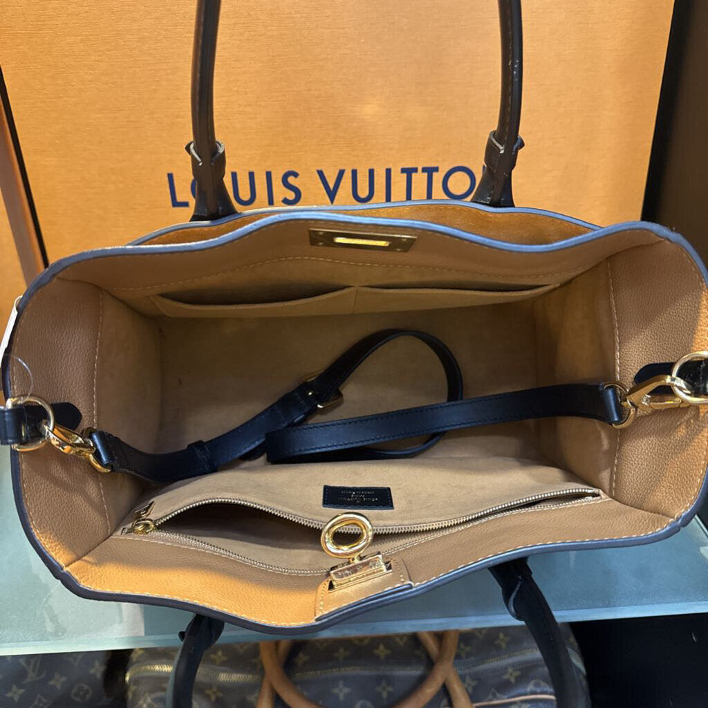 Louis Vuitton,AUTHENTIC ONMYSIDE MM NOIR PURSE,MONO/BLK/CAMEL