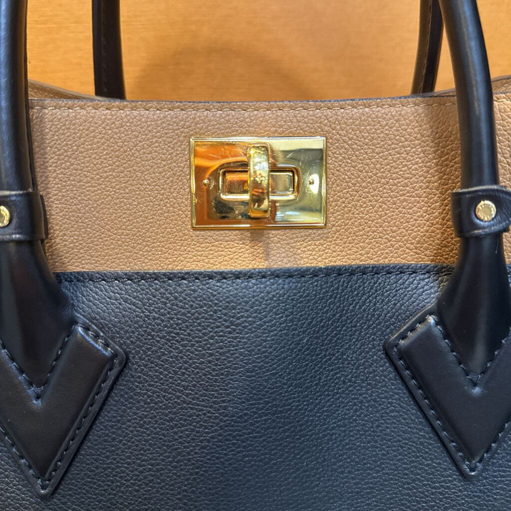 Louis Vuitton,AUTHENTIC ONMYSIDE MM NOIR PURSE,MONO/BLK/CAMEL