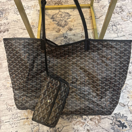GOYARD,AUTHENTIC GOYARD TOTE ,BLACK ,LARGE