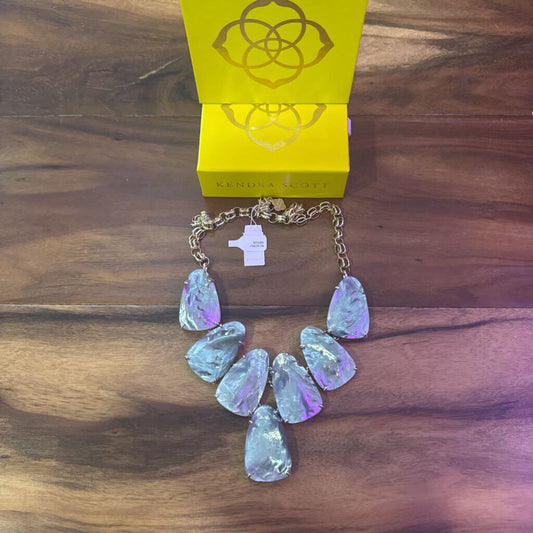 KENDRA SCOTT,New Kendra Scott Harlow Statement Necklace,GRY/GOLD