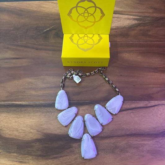 KENDRA SCOTT,New Kendra Scott Harlow Statement Necklace,WHT/GOLD