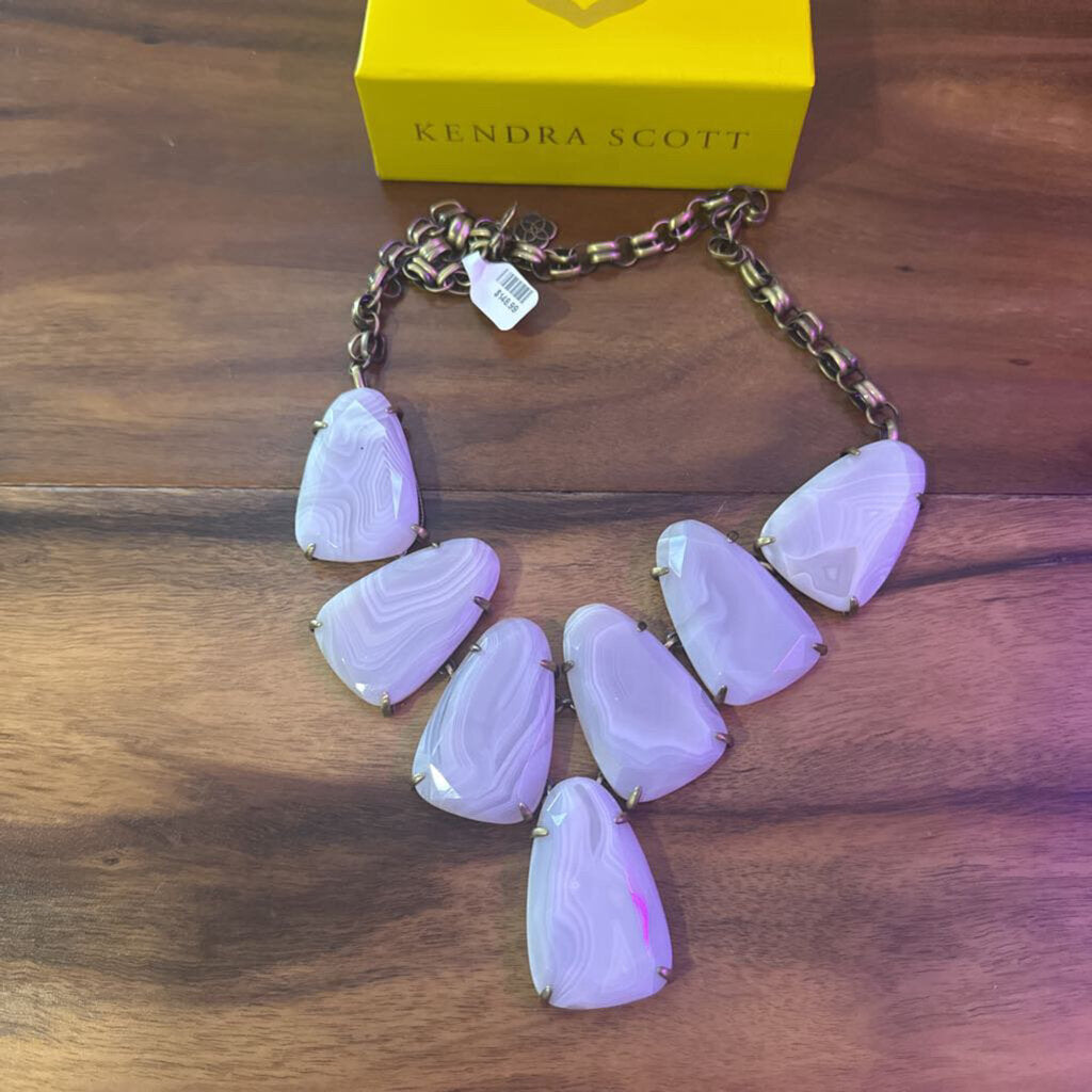 KENDRA SCOTT,New Kendra Scott Harlow Statement Necklace,WHT/GOLD