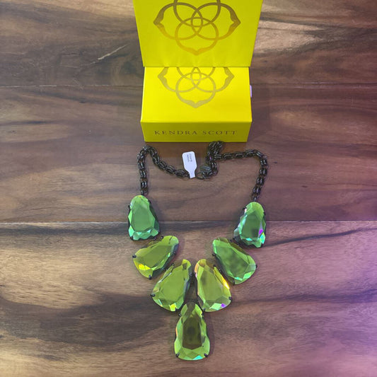 KENDRA SCOTT,New Kendra Scott Harlow Statement Necklace,GRN/BLK
