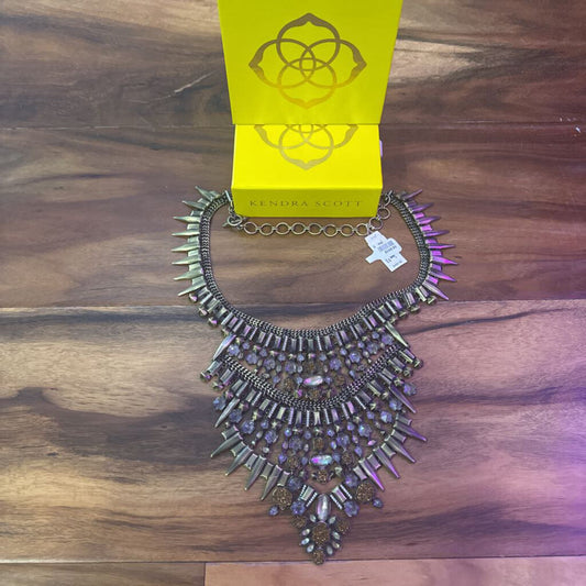 KENDRA SCOTT,New Kendra Scott Harlow Statement Necklace,GRY/GOLD