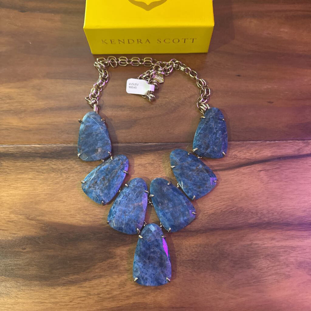 KENDRA SCOTT,New Kendra Scott Harlow Statement Necklace,TURQ/GOLD
