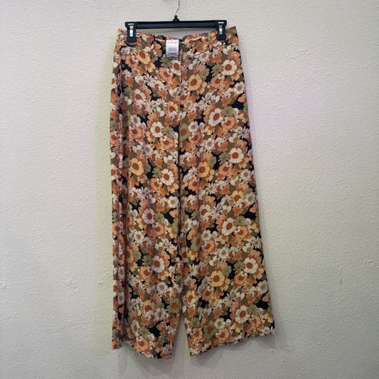 MNG,FLORAL CROP PANT ,BRN/ORG ,M