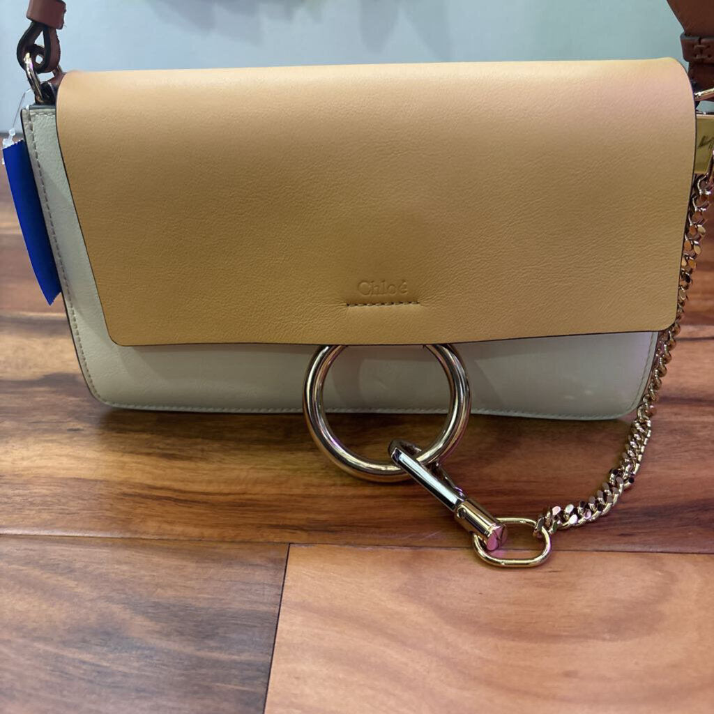 COLOR BLOCK PURSE ,TAN