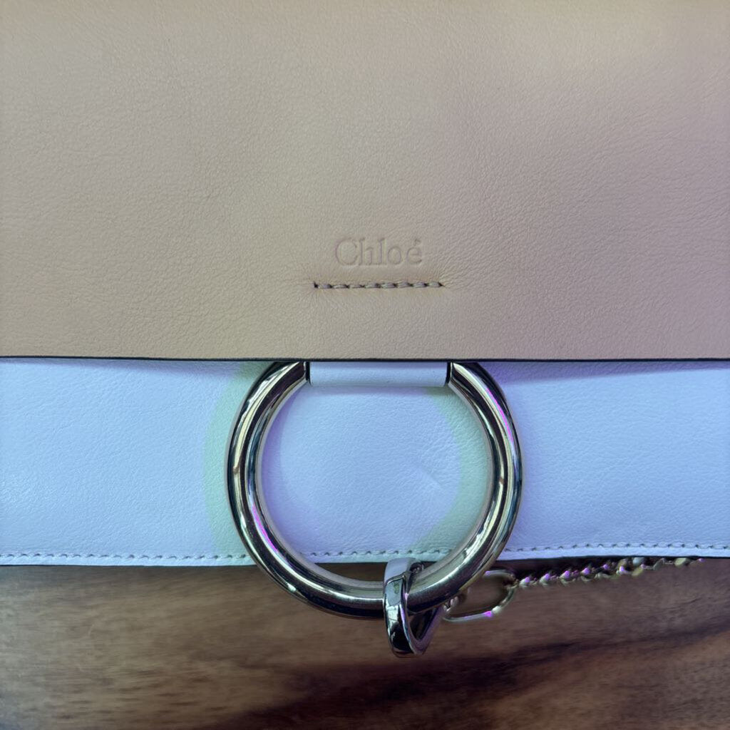 COLOR BLOCK PURSE ,TAN