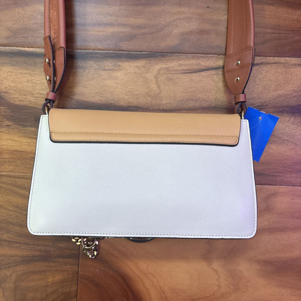 COLOR BLOCK PURSE ,TAN