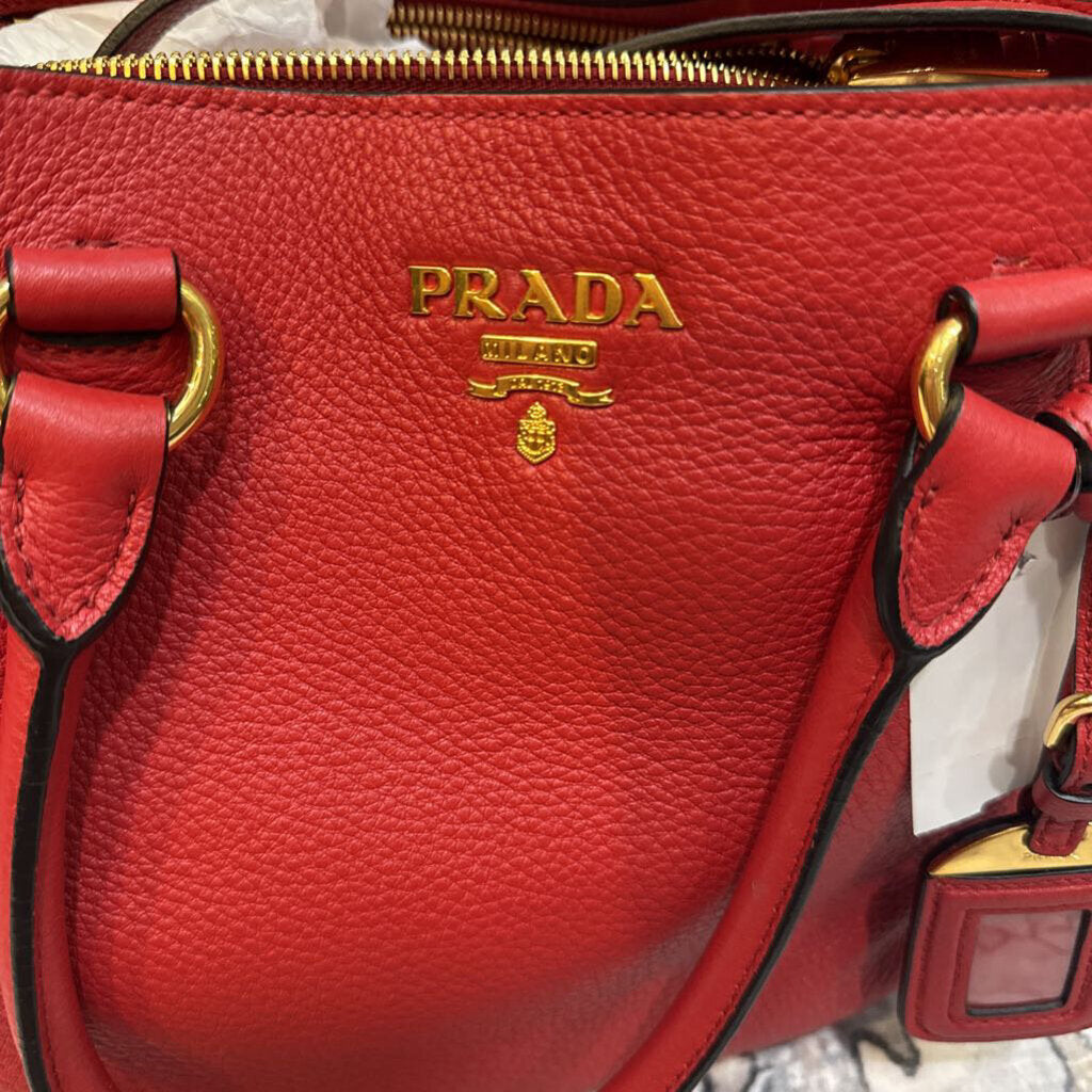 PRADE,PRADA VITELLO PHENIX OPEN BAG,RED