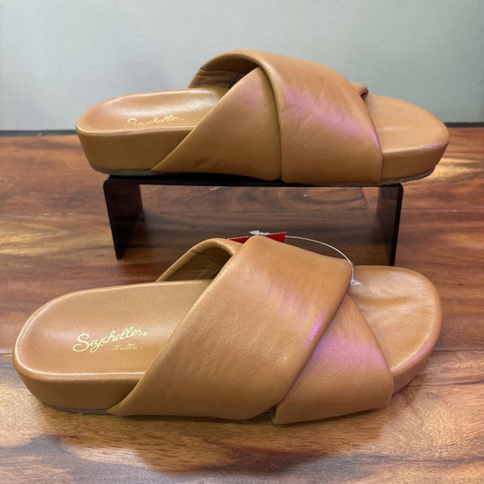 SEYCHELLES,LEATHER SANDAL,BROWN,9