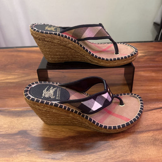 BURBERRY,WEDGE SANDAL,MULTI,37