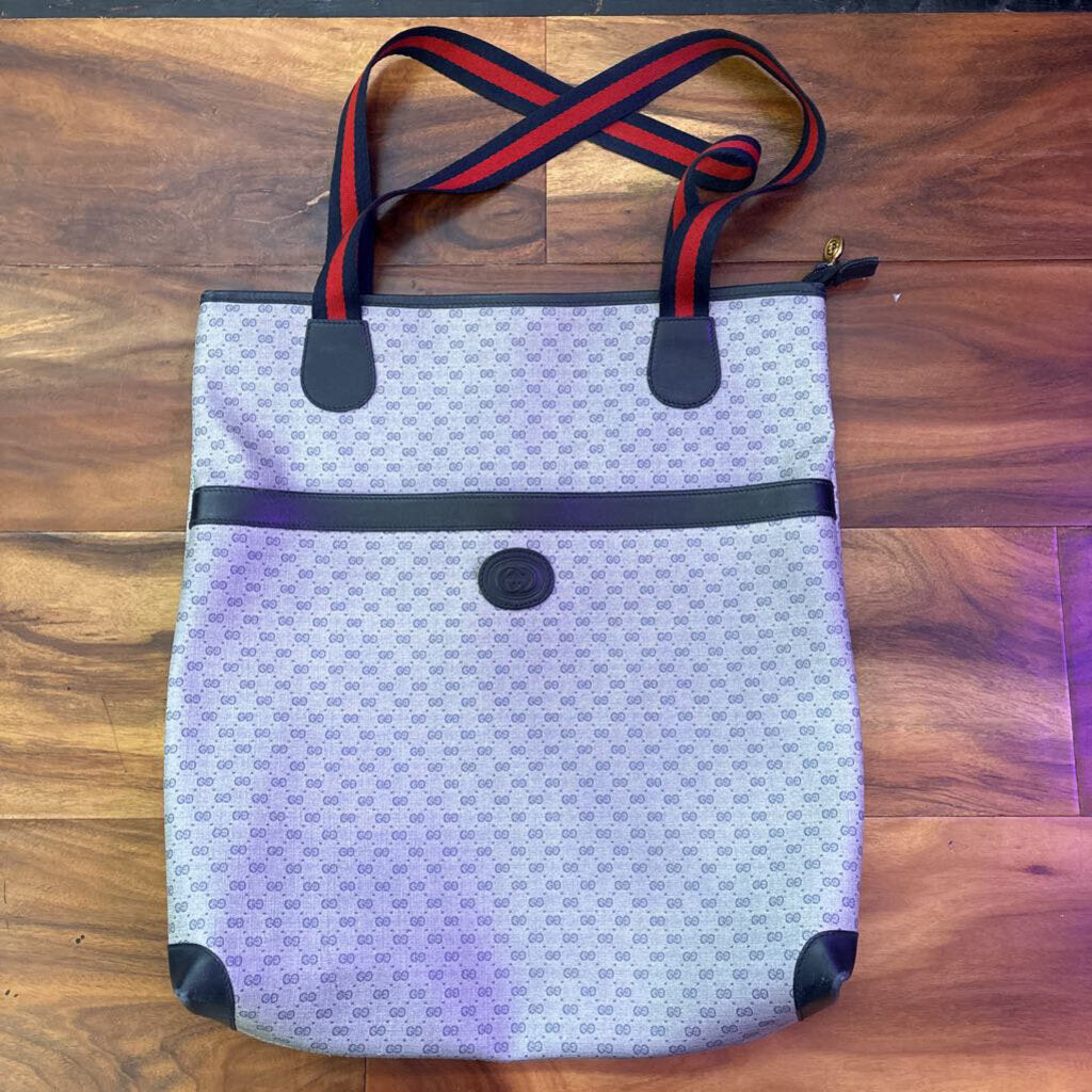 GUCCI,AUTHENTIC GUCCI TOTE ,GREY/NVY/RED
