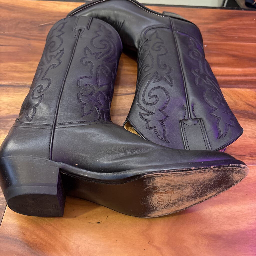JUSTIN,COWGIRL BOOT ,BLK,6.5