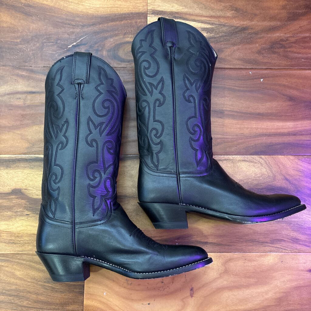 JUSTIN,COWGIRL BOOT ,BLK,6.5