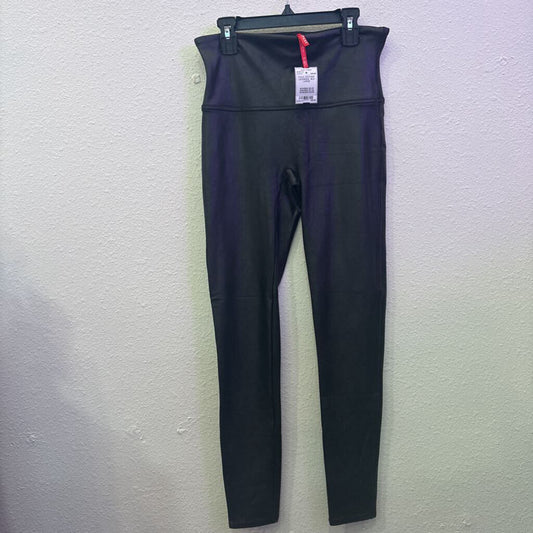 SPANX,FAUX LEATHER LEGGINGS ,BLK,LARGE