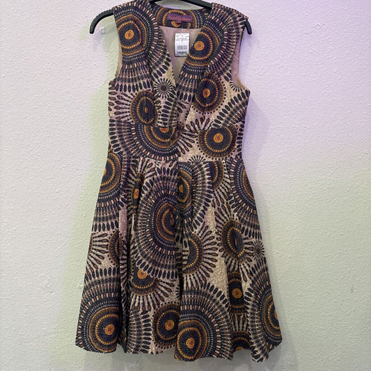 SWEETSINANNON,PATTERENED DRESS ,BRN/MULTI,M