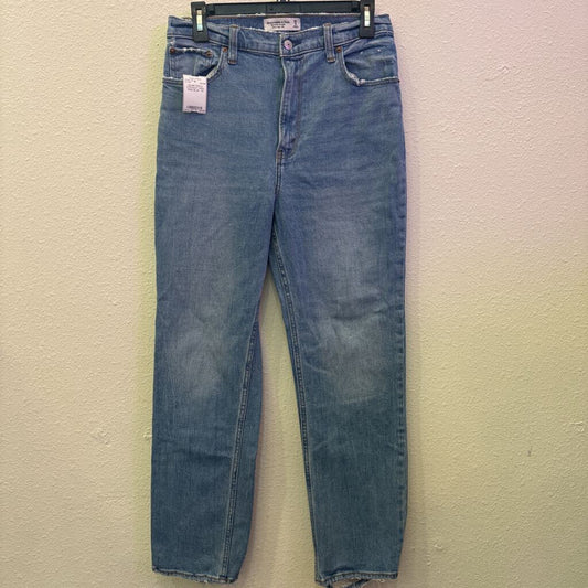 ABERCROMBIE & FITCH,DENIM ANKLE STRAIGHT HIGH RISE,BLUE ,29